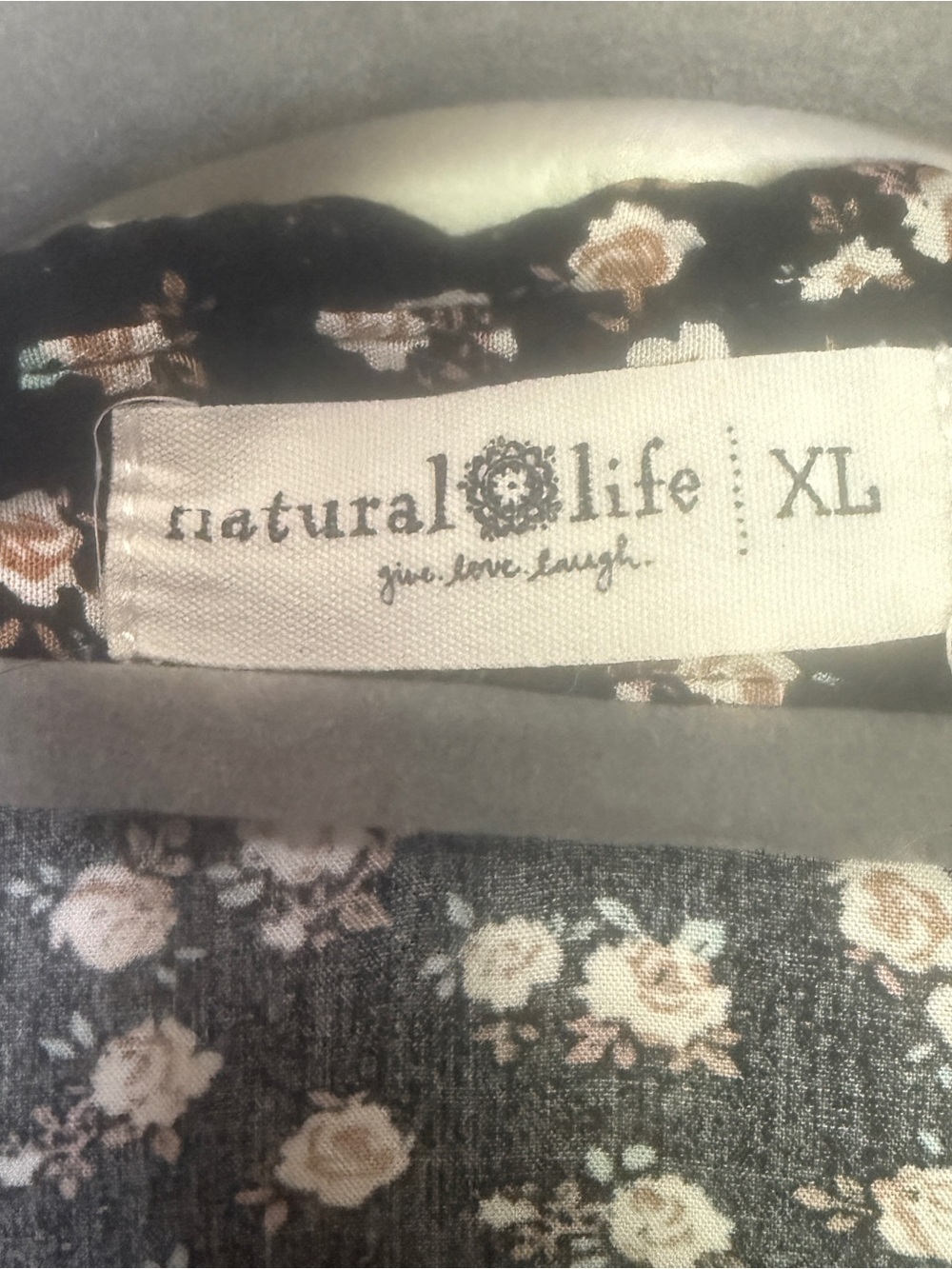 NATURAL LIFE Black Maxi Dress with White Floral Print - Picture 4 of 4